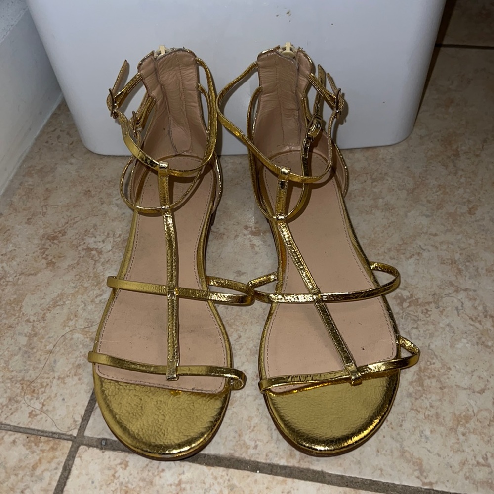 Gold J. Crew Gladiator sandals- size 9